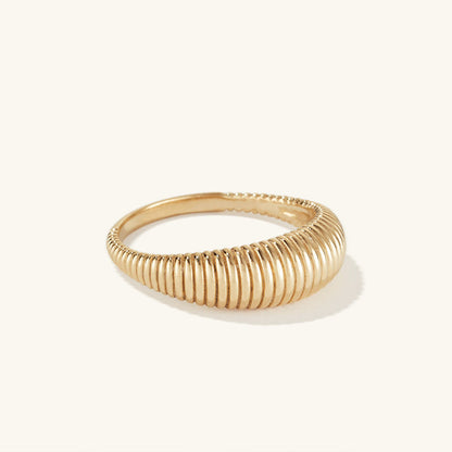 Trendy Chunky 18K Gold Plated Croissant Ring