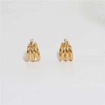 Multi-layer 18K Gold Plated Hoop Earrings
