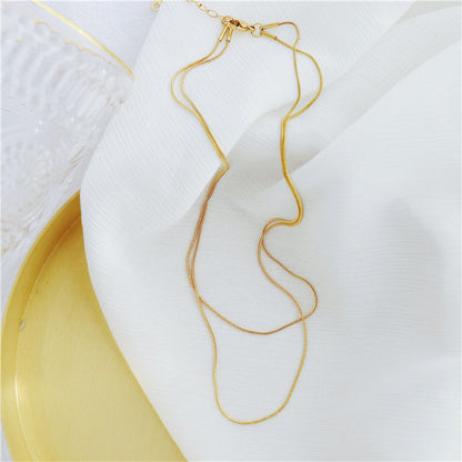 Double Layer 18K Gold Plated Chain Necklace
