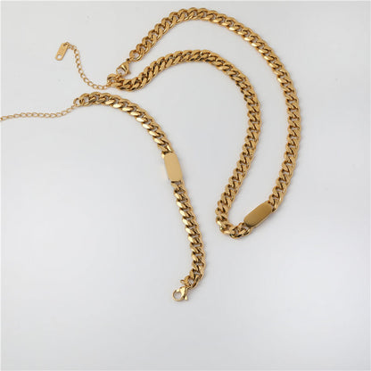 Cuban Necklace &amp; Bracelet | 18K Gold Plated