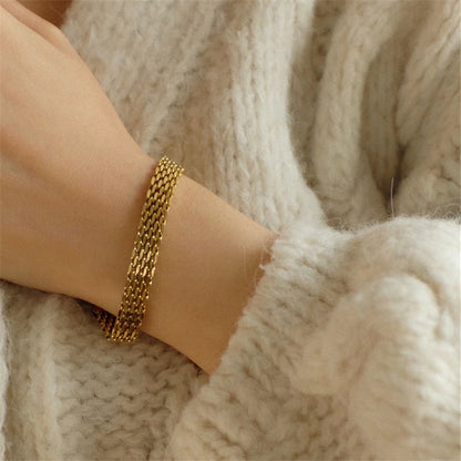 Vintage Statement Flat Mesh Chain Bracelet