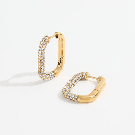 Chunky Cubic Zirconia Hoop Earrings
