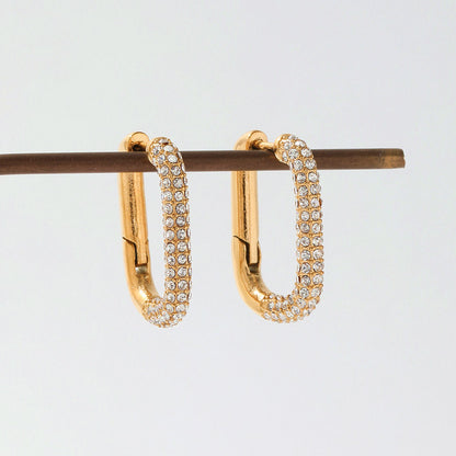 Chunky Cubic Zirconia Hoop Earrings