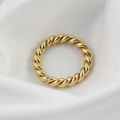Infinity 18K Gold Plated Twisted Ring
