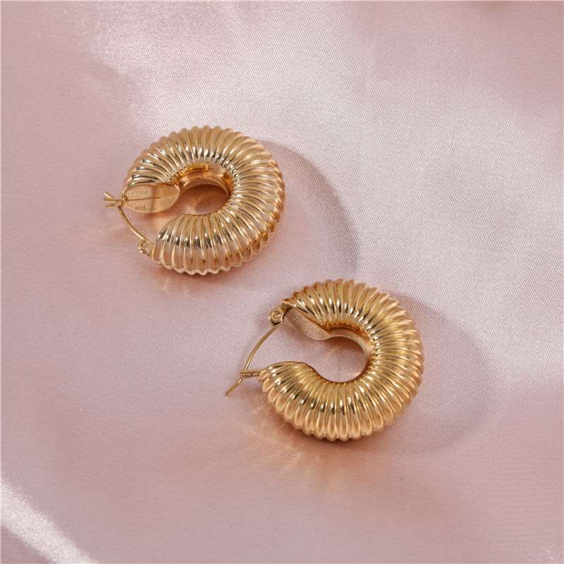 Spiral Hoop 18K Gold Plated Chunky Earrings