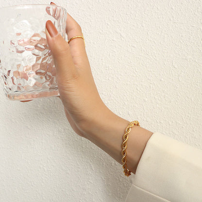 Thick Twisted Rope Chain Bracelet