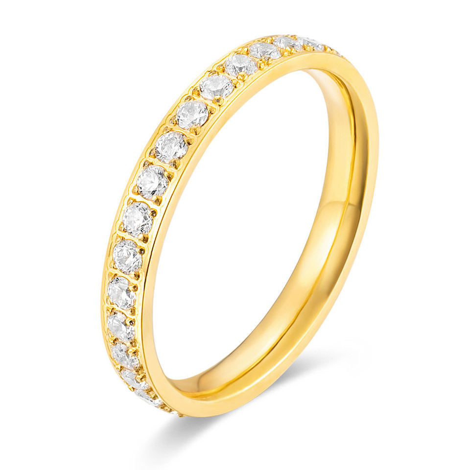 Round Eternity 18K Gold Plated Band Ring
