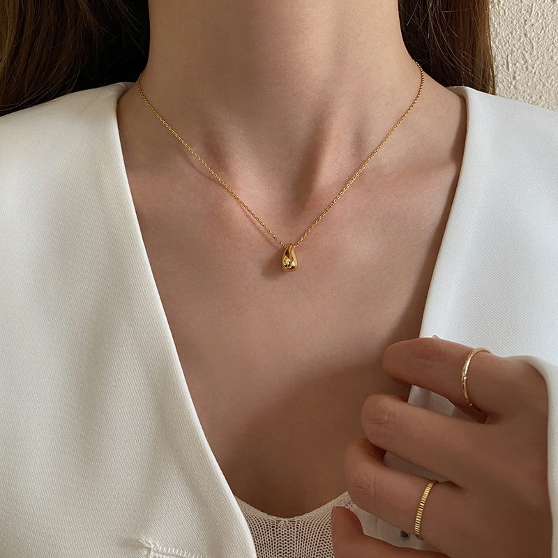Water Drop 18K Gold Plated Pendant Necklace