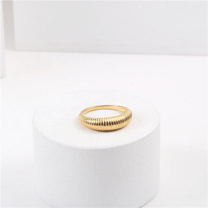 Trendy Chunky 18K Gold Plated Croissant Ring