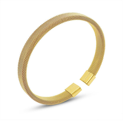 French Style Weaving Design Cuff Bangle