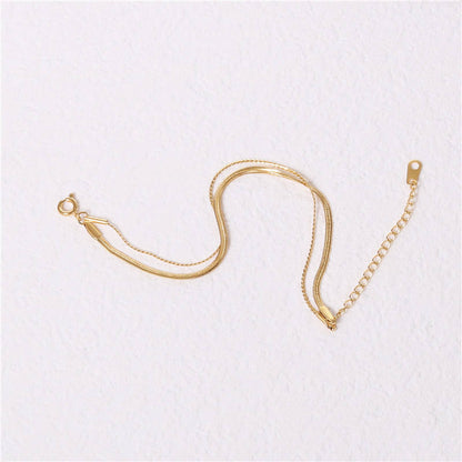 Double-layer 18K Gold Plated Chain Bracelet
