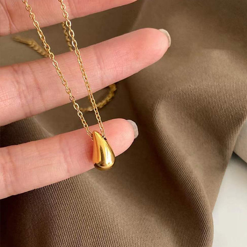 Water Drop 18K Gold Plated Pendant Necklace