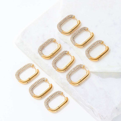 Chunky Cubic Zirconia Hoop Earrings