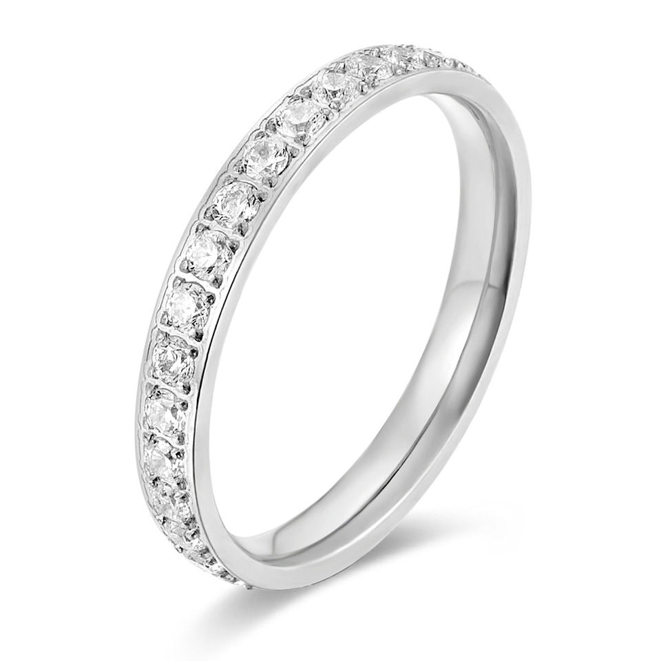 Round Eternity 18K Gold Plated Band Ring