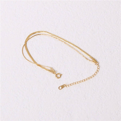 Double-layer 18K Gold Plated Chain Bracelet