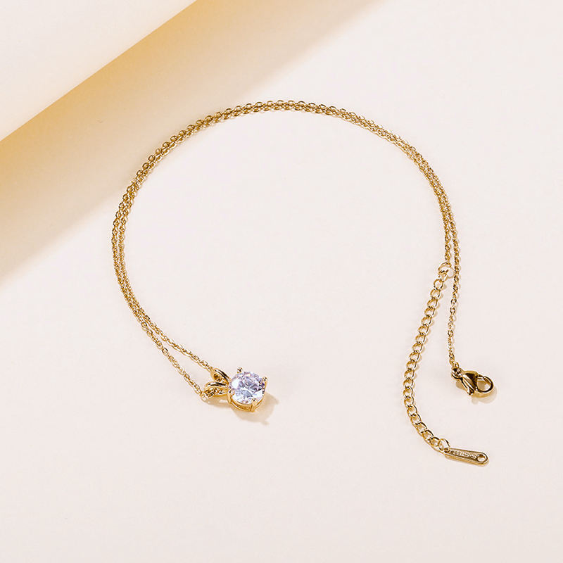 Cubic Zirconia Necklace Stainless Steel
