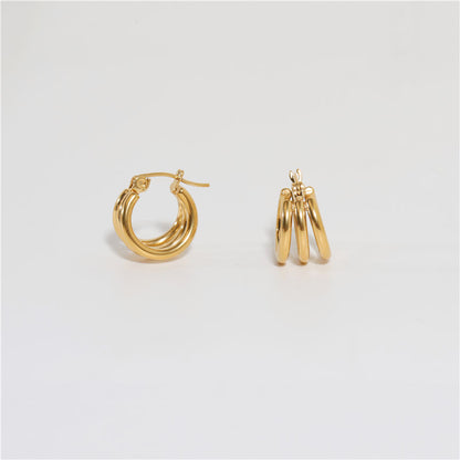 Multi-layer 18K Gold Plated Hoop Earrings
