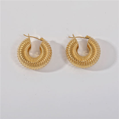 Spiral Hoop 18K Gold Plated Chunky Earrings