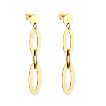 Linked Gold Plated Dangle Earrings