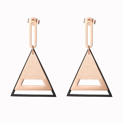 Multi Layered Dangle Rose Gold Earrings