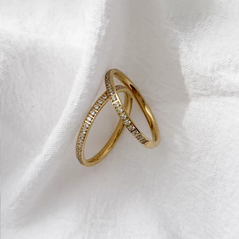 Signet Paved 18K Gold Plated Statement Ring